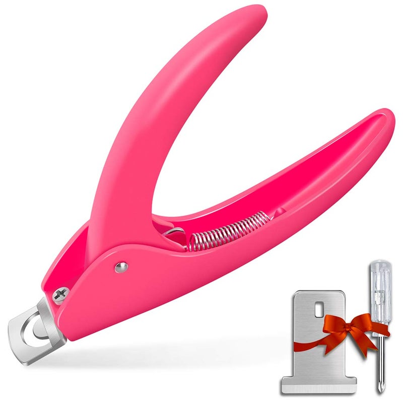 GA&EN Pink Adjustable Artificial Acrylic Fake Nail False Nail Tip Clipper Cutter Trimmer Manicure Pedicure Sharp Blade Clip Tool For Salon Home Nail Art Beauty Design DIY - Image 1